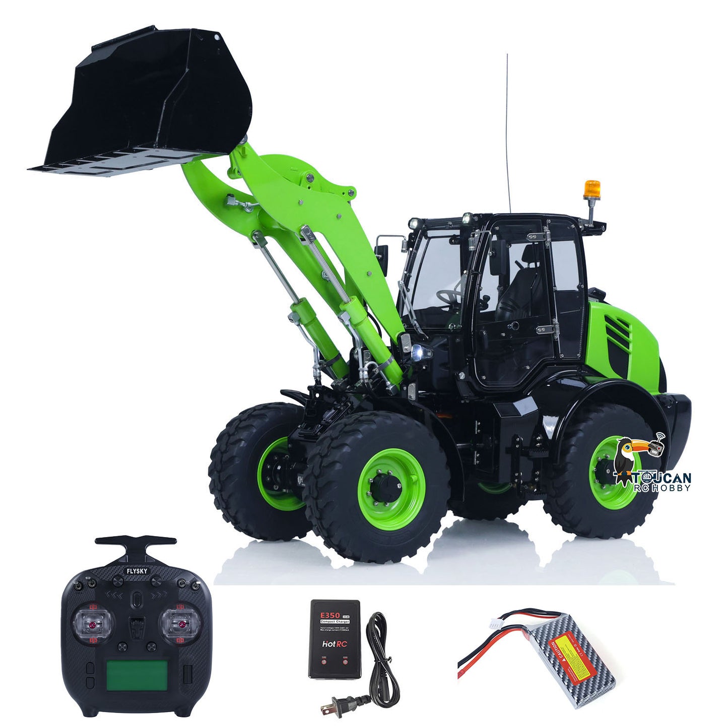 4X4 hydraulic loader built with motor ESC servo light group and sound module
