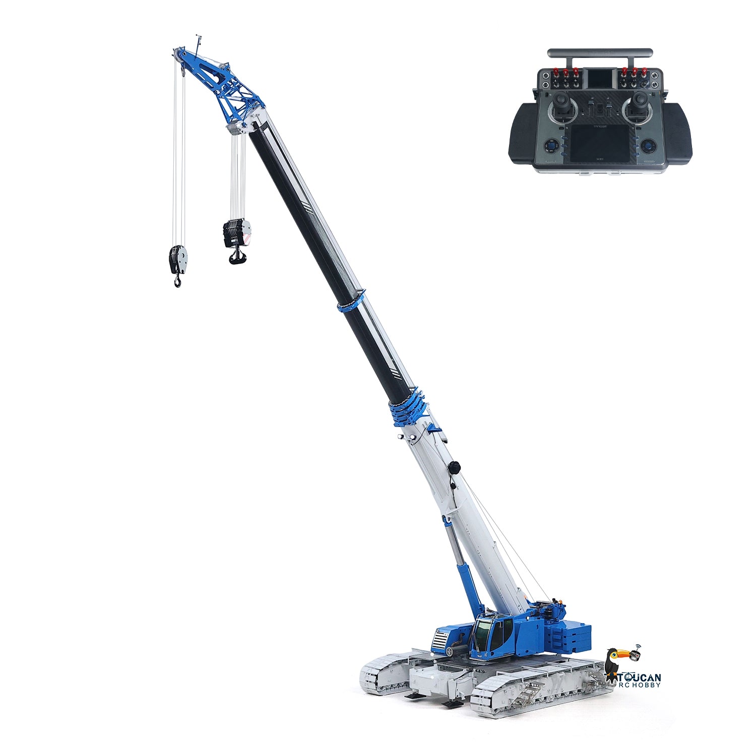 Full metal hydraulic RC construction crane LTR1220 tracked chassis telescopic boom
