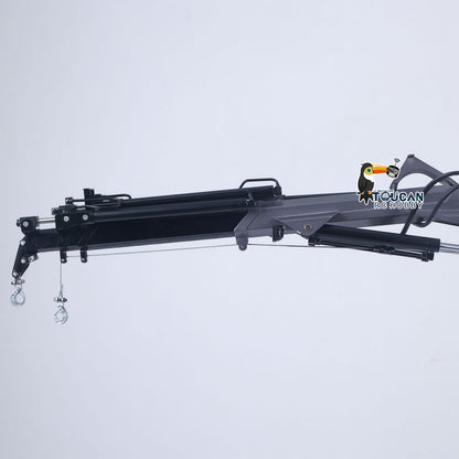 Multifunctional 6x6 RC tractor with lifting crane fly jib and detachable transport bucket
