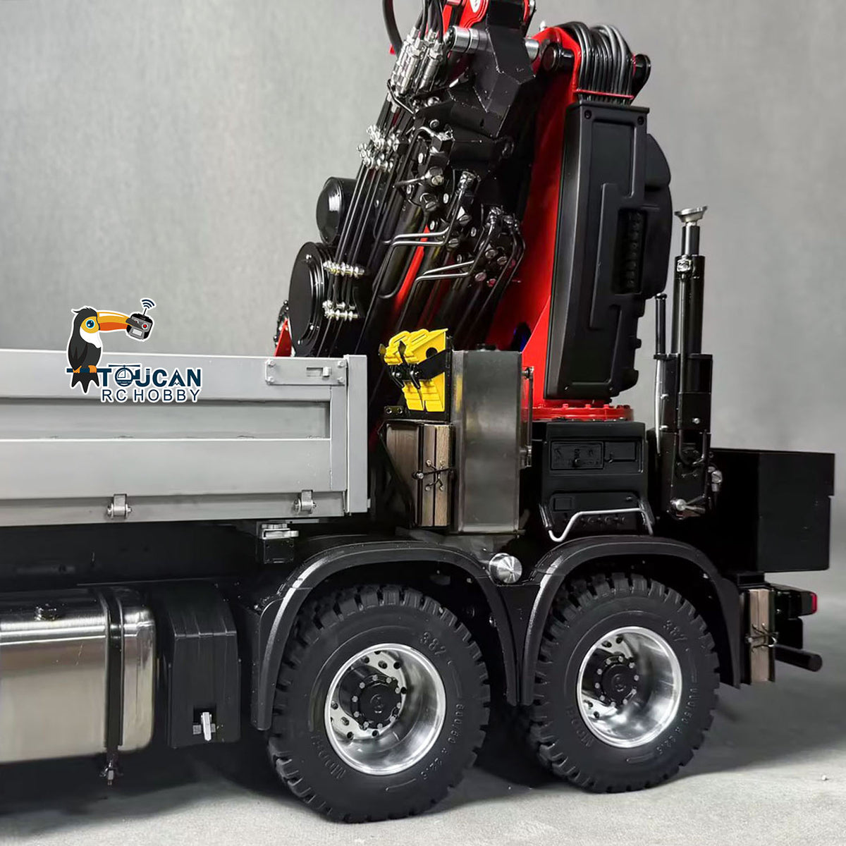 TOUCAN RC HOBBY LXY 1:14 Metal RC Hydraulic Crane Tractor Truck 8X8 Remote Control Lorry Extension Jib Electric Winch Removable Cargo Bed 3 Speed Differential Locks Axles