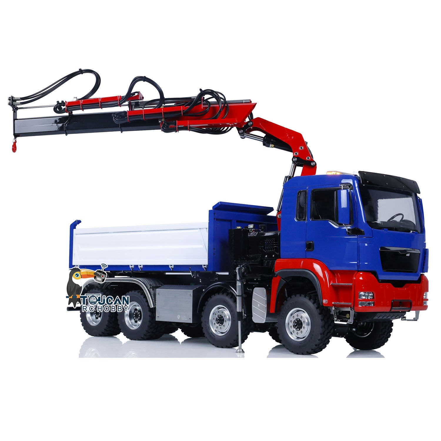 Simulation engineering dump vehicle built with chassis crane strip warning light assembly
