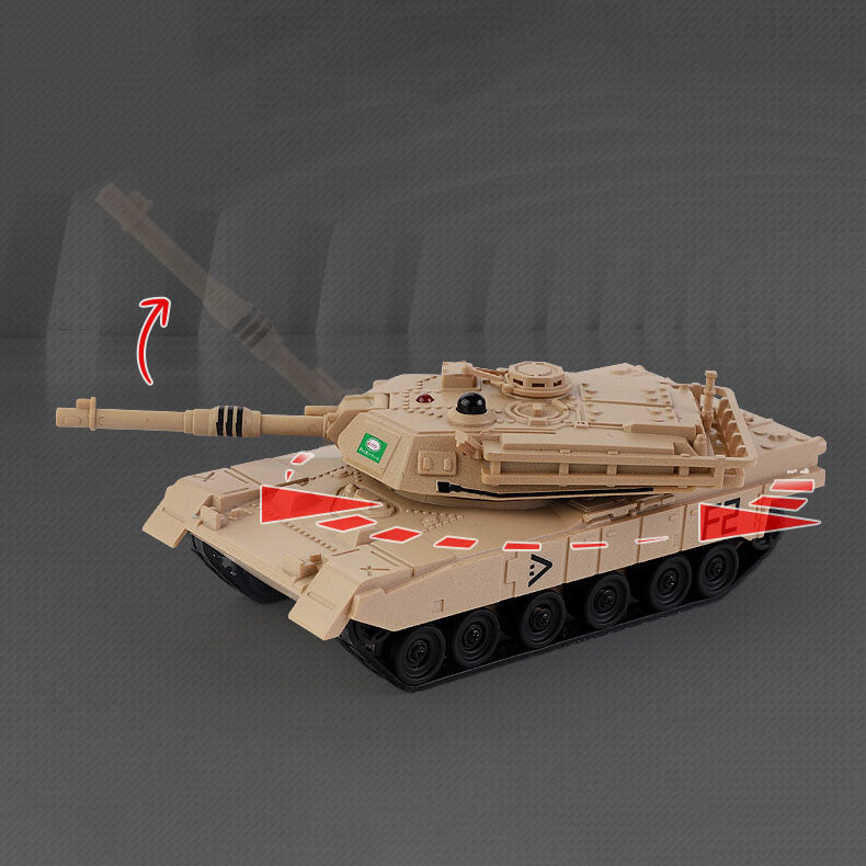 US Stock RTR Infrared Battle Tank RC Military Tank Turret Rotate Mini Toy Gift for Kids Painted Assembled