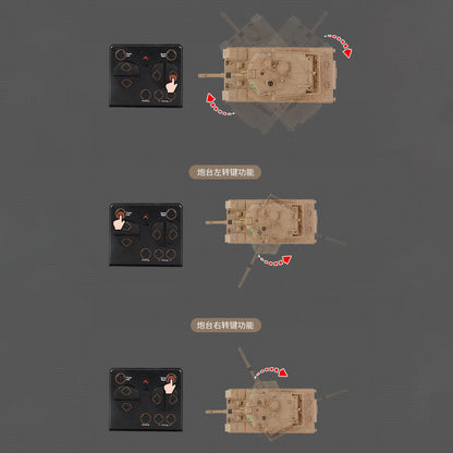 US Stock RTR Infrared Battle Tank RC Military Tank Turret Rotate Mini Toy Gift for Kids Painted Assembled