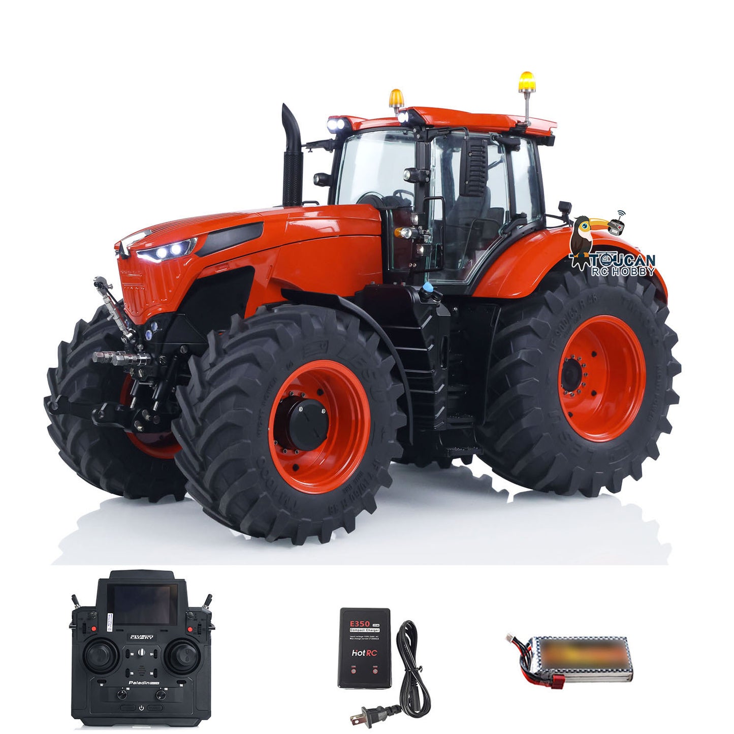1/14 scale ls metal hydraulic 4x4 rc tractor aoue‑1050 with motor esc servo light kit
