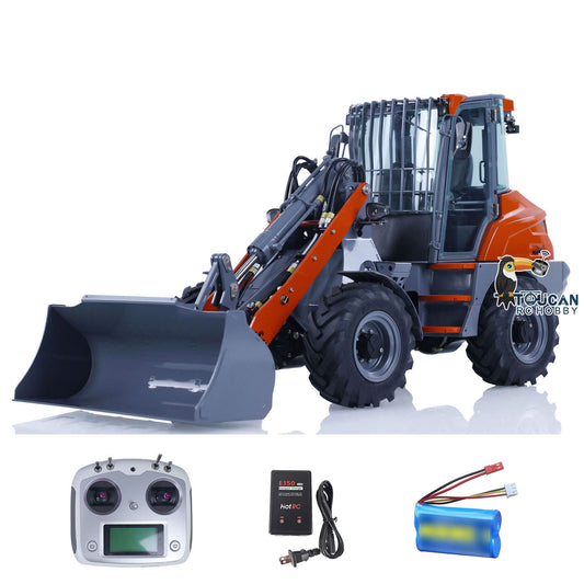 1:14 scale RC wheel loader, AOUE MCL8 with Toucan Hobby painted body, 4X4 metal chassis, motorized bucket, ready to run

