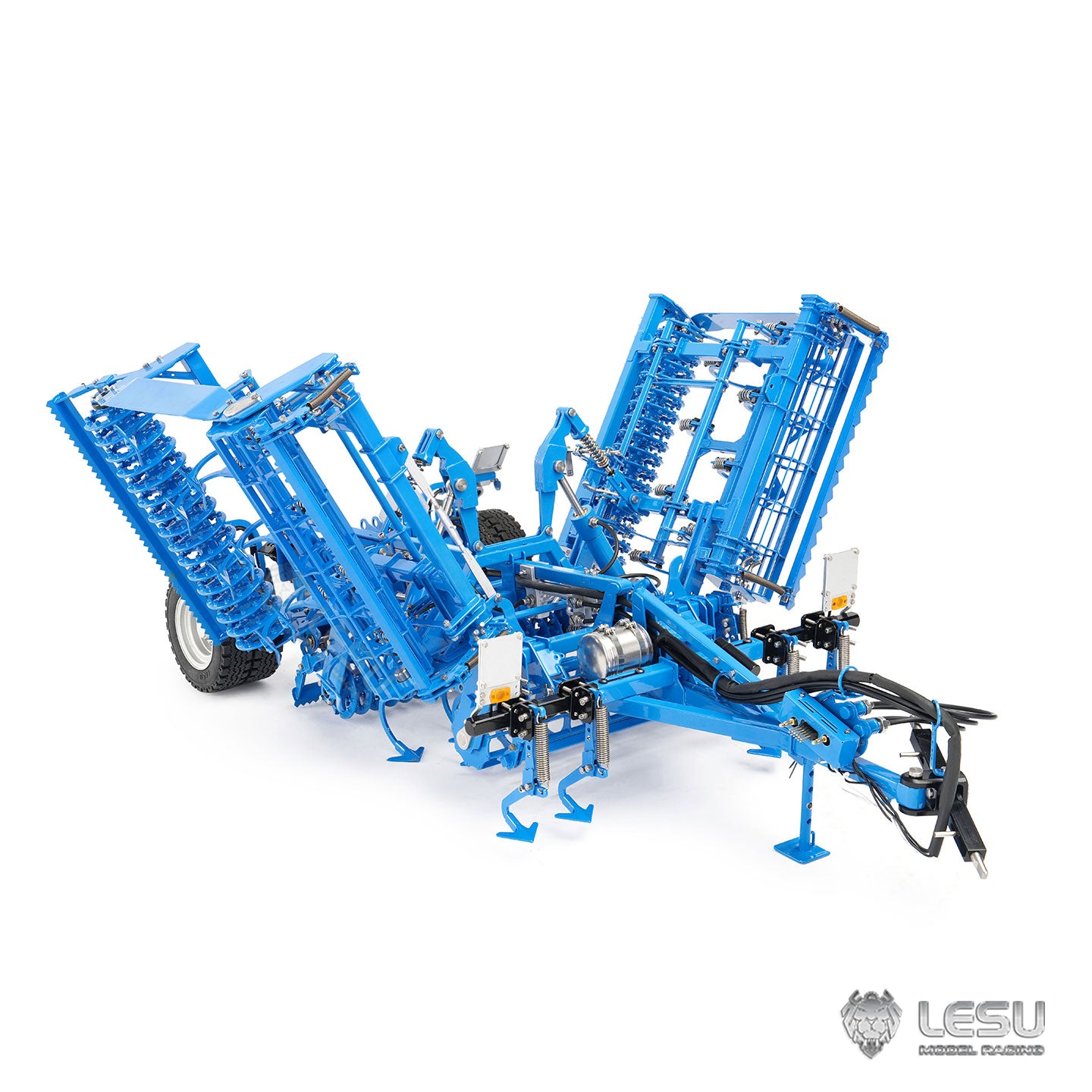 metal rc hydraulic tractor a0018 paired with k500 multi‑function tillage seeding machine
