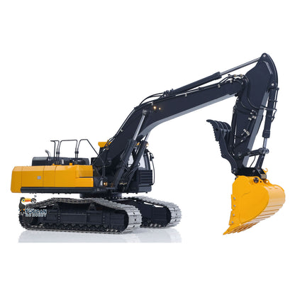 Assembled Painted Yellow‑Black RC Excavator E400 with 3 Oil Pumps and 6‑Way Reversing Valve
