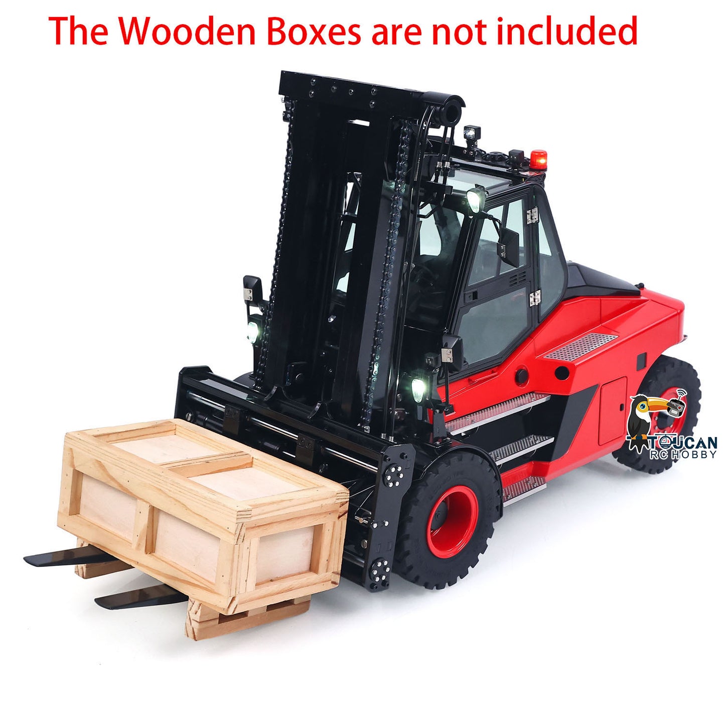 Red 1/14 RC 4X2 metal hydraulic forklift with ST8 remote controller
