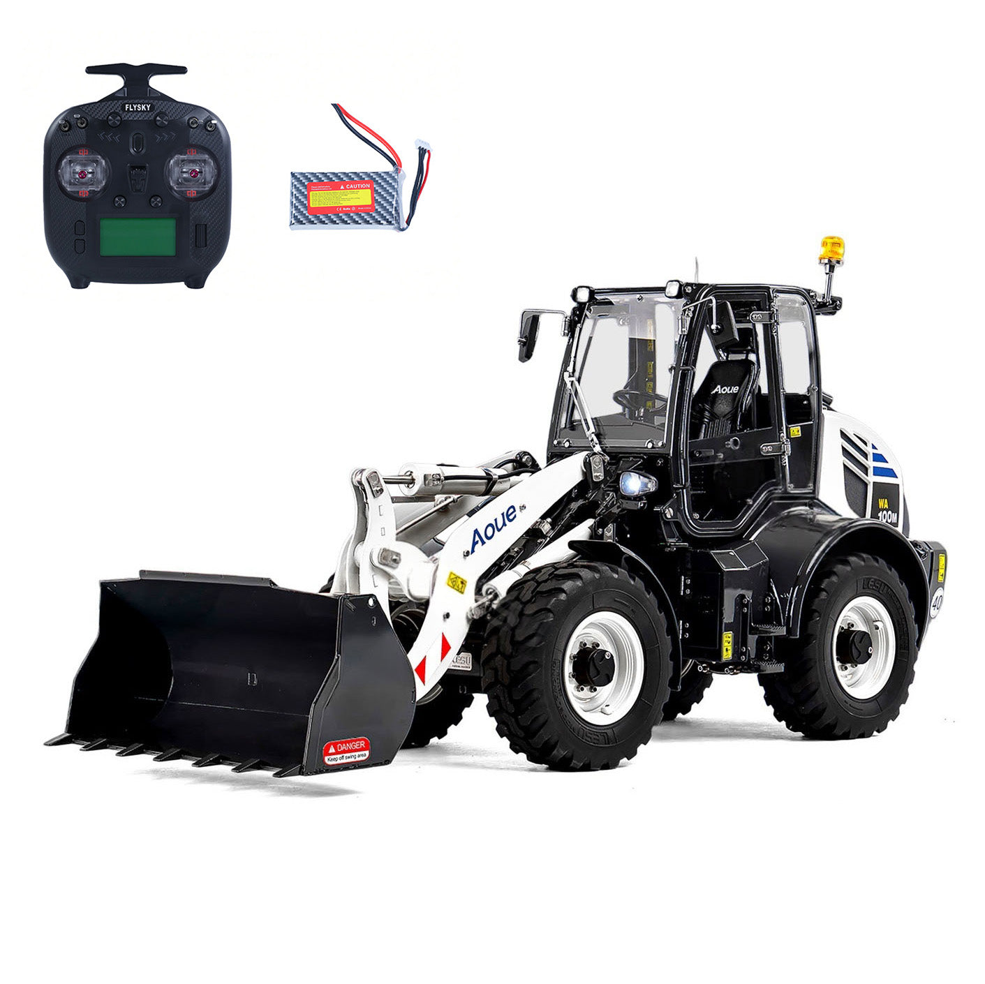 4X4 metal remote control hydraulic loader Aoue WA100M8 engineering vehicle model
