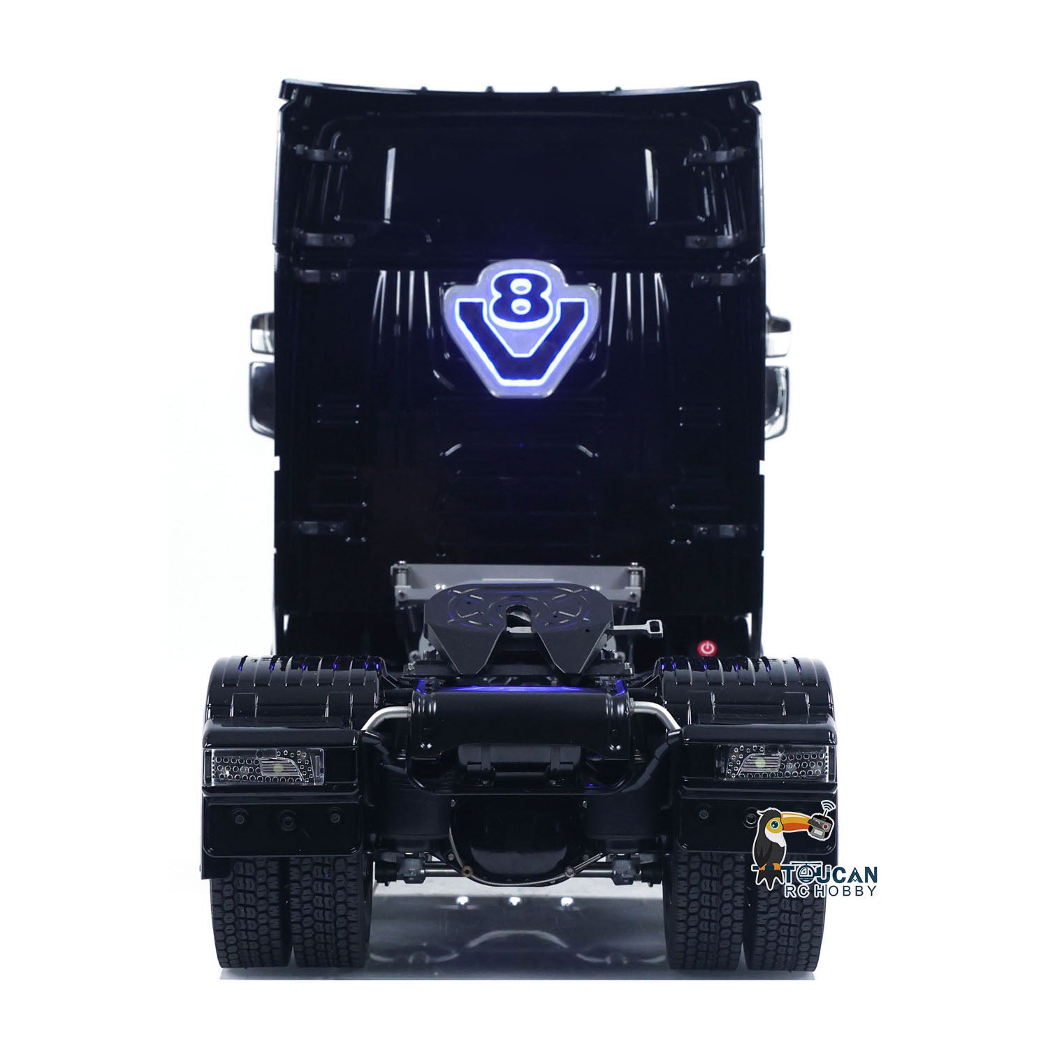 Scania 770S equipped with devil eye decorative LED lights
