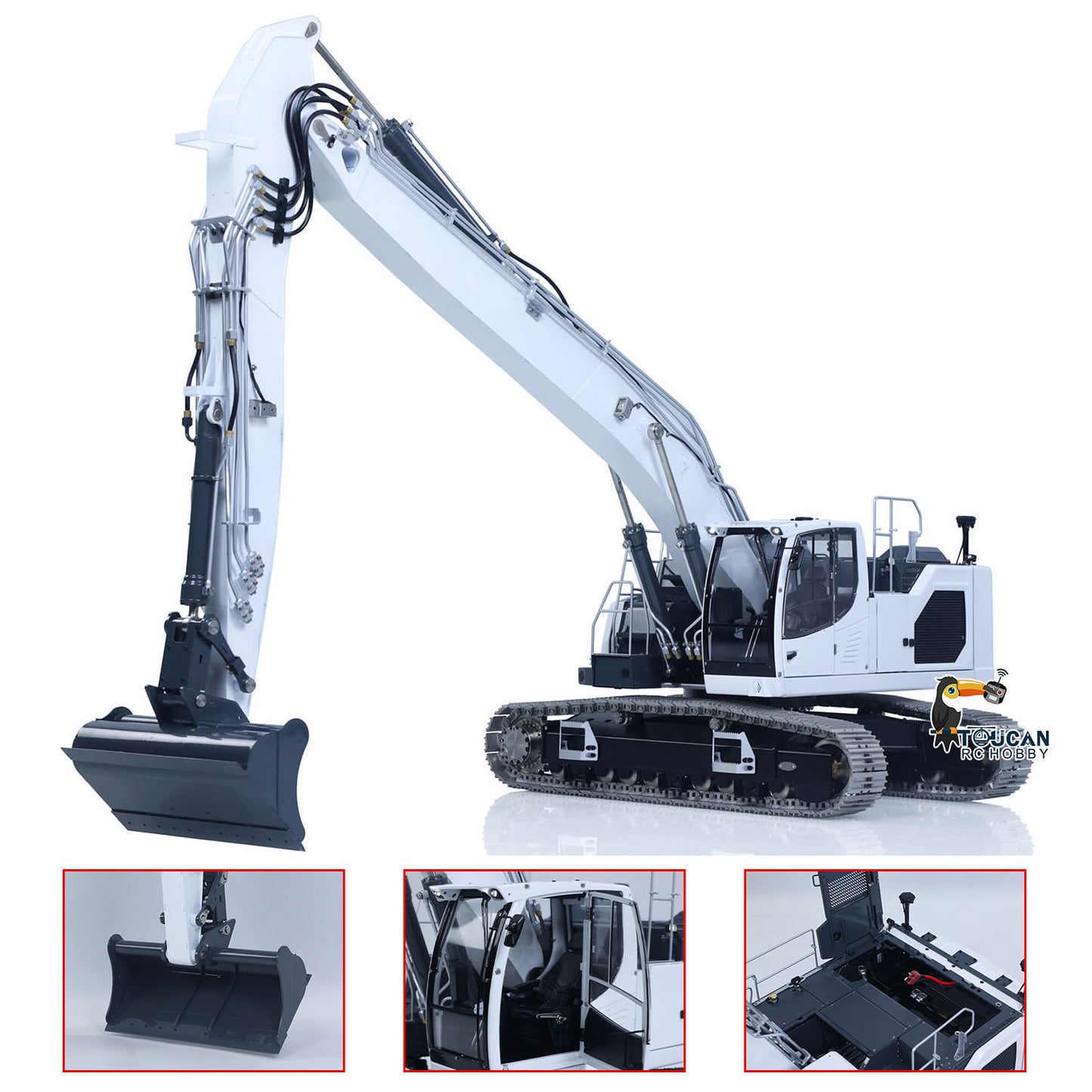 RC metal original color tracked excavator with 7 channel directional valve

