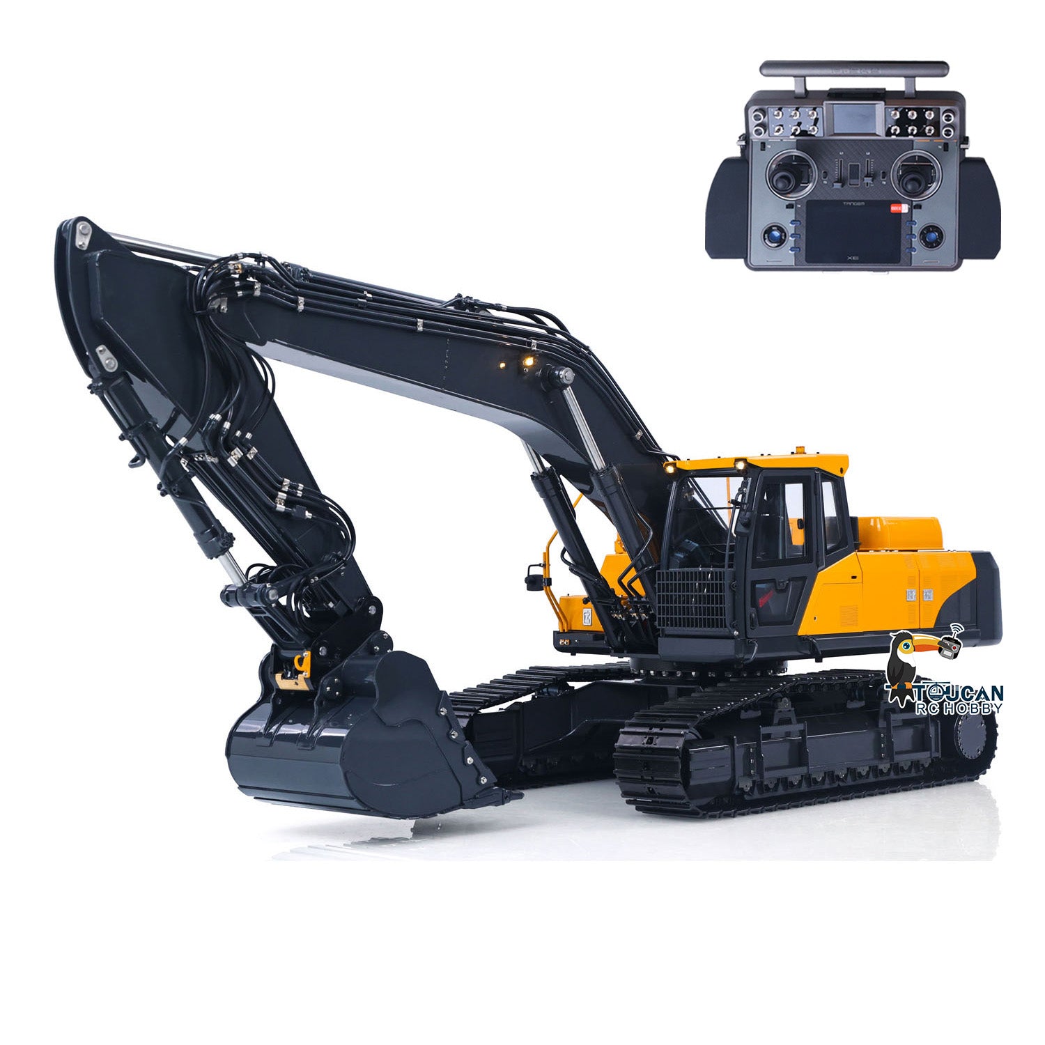 RC 1/14 E400 Assembled Hydraulic Excavator with 3 Pumps 9 Valve
