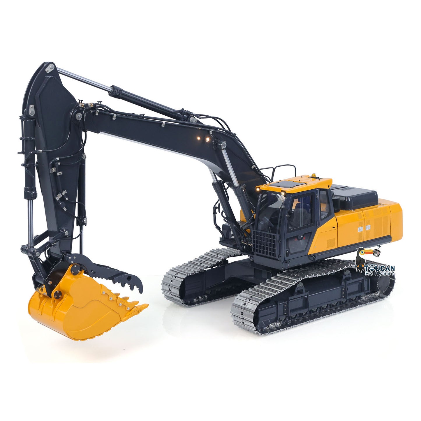 RC Metal Tracked Excavator E400 Equipped with FrSky X14 Remote Control Light and Sound System

