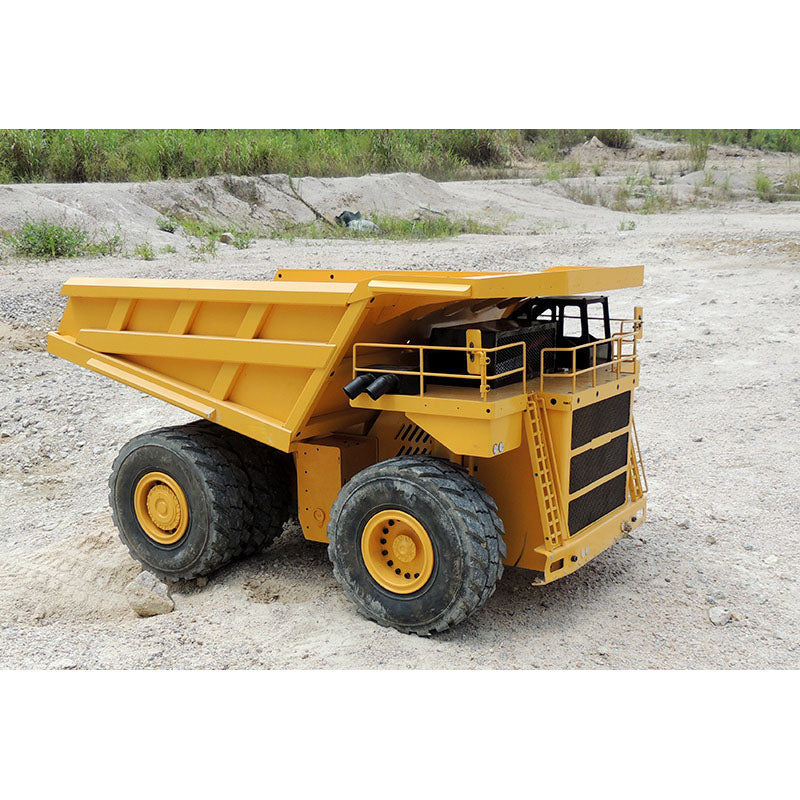 JDM engineering RC dump truck built with motor ESC and servo module
