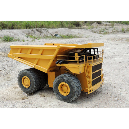 JDM engineering RC dump truck built with motor ESC and servo module
