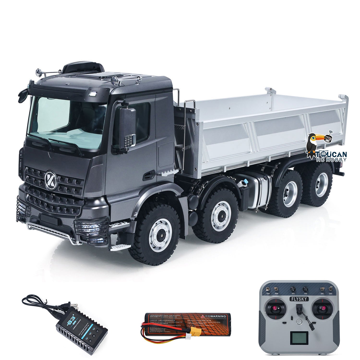 KABO 1/14 8X8 Screw Drive RC Dump Truck with Remote Controller

