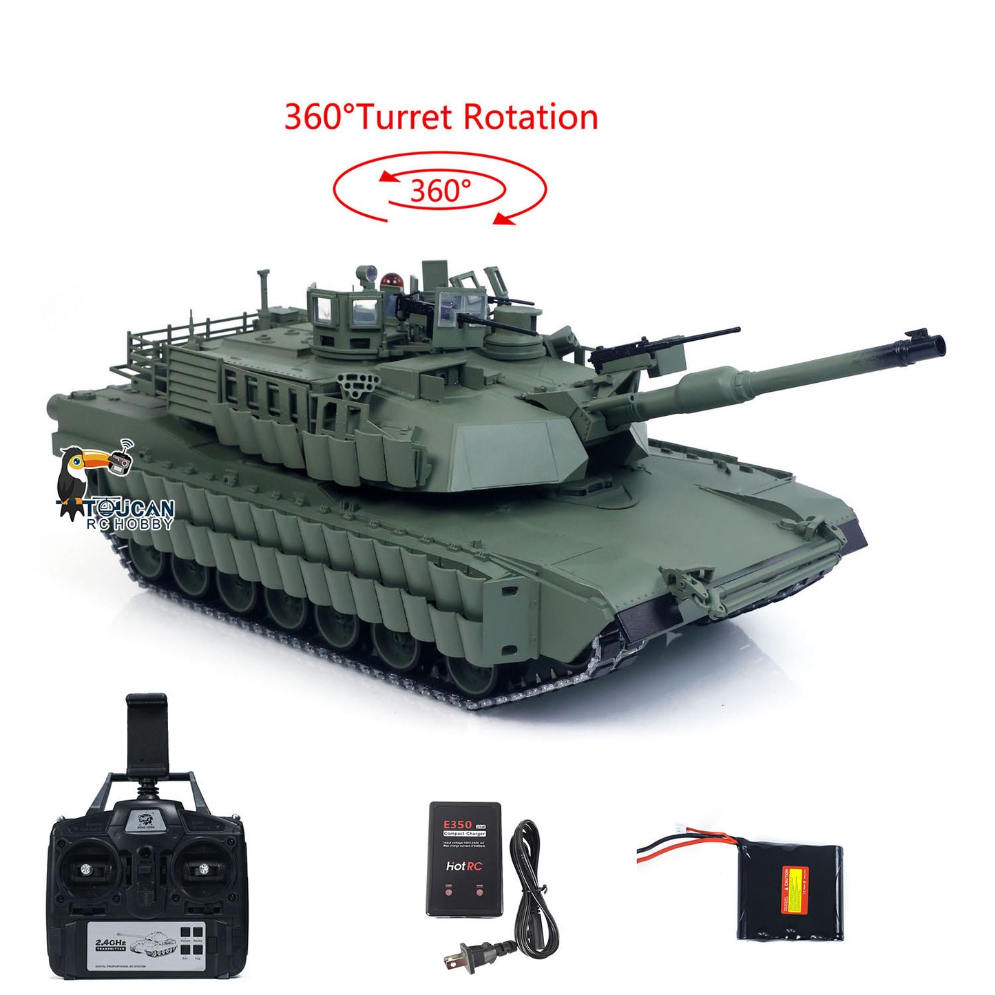 M1A2 Abrams RC Tank 360 Degree Turret Infrared FPV
