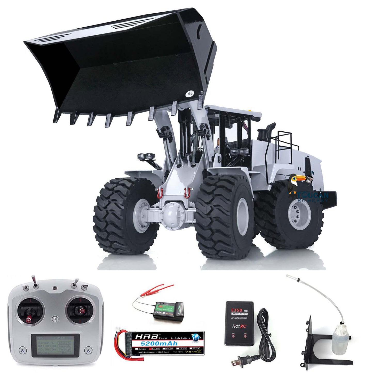 Assembled 1:14 XDRC 470 RC Full Metal Hydraulic Loader Full View
