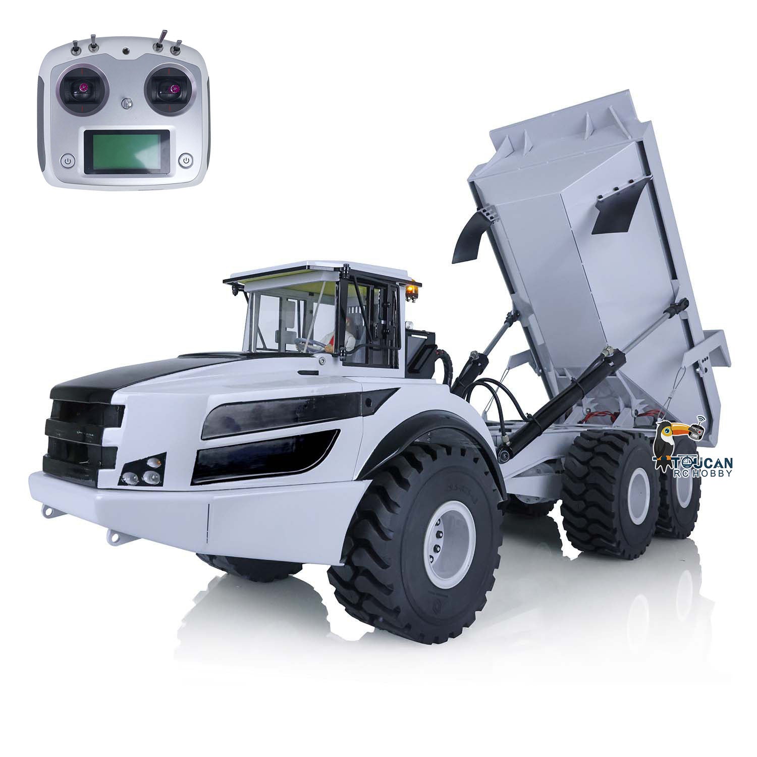 XDRC 1/14 RC Articulated Truck A40G 6x6 Metal Hydraulic Remote Control Dumper