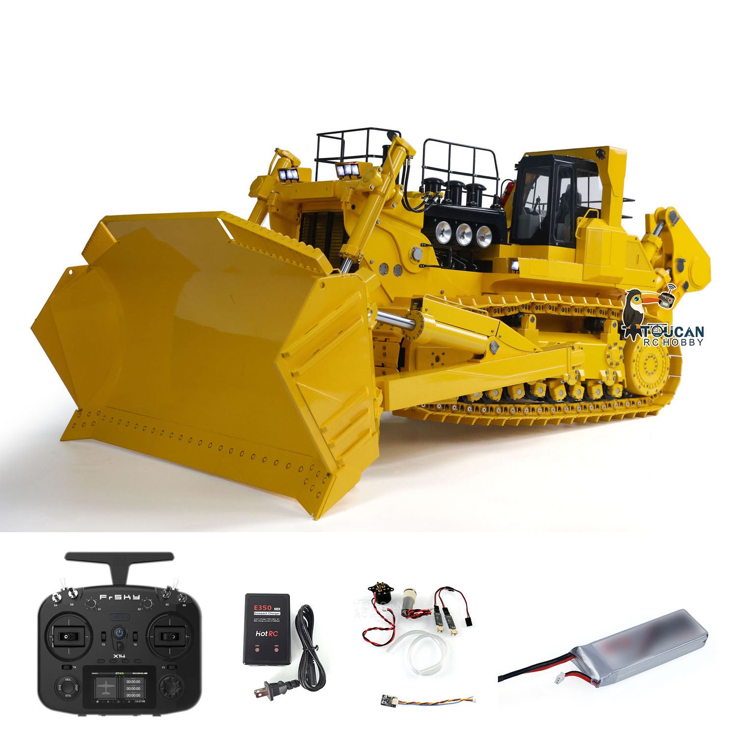 JDM 575 1/14 RC Metal Bulldozer Heavy Hydraulic Construction Truck