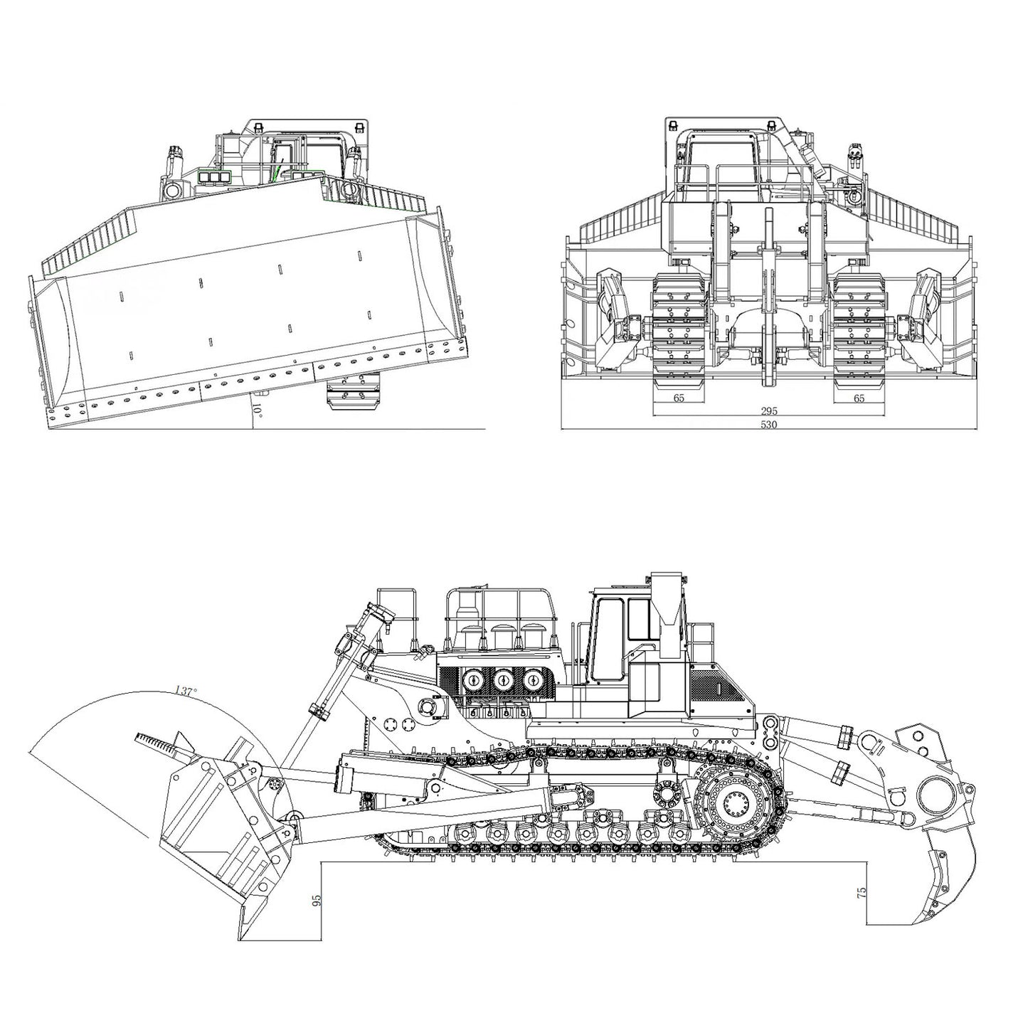 multi function rc bulldozer with remote control light and sound system
