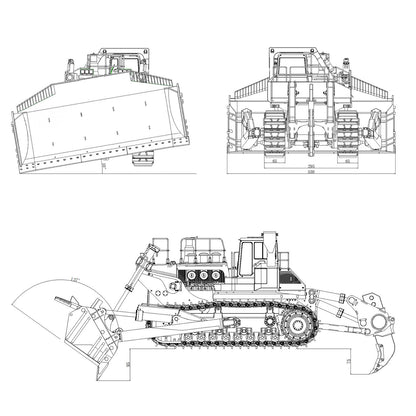 multi function rc bulldozer with remote control light and sound system
