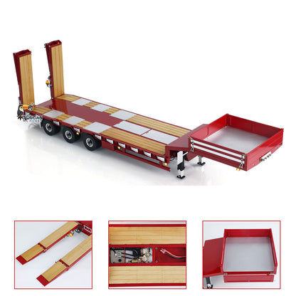 RC hydraulic flatbed trailer with lifting tailgate simulation engineering vehicle
