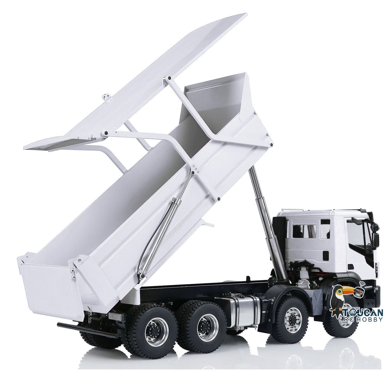 1:14 Iveco 8x4 remote control tipper truck hydraulic lifting system
