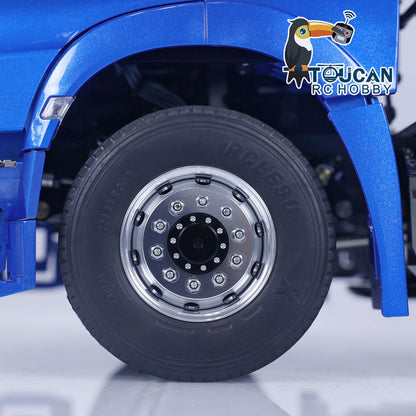 6x6 off‑road RC semi truck with Haige 201911‑1 shell and LED lights
