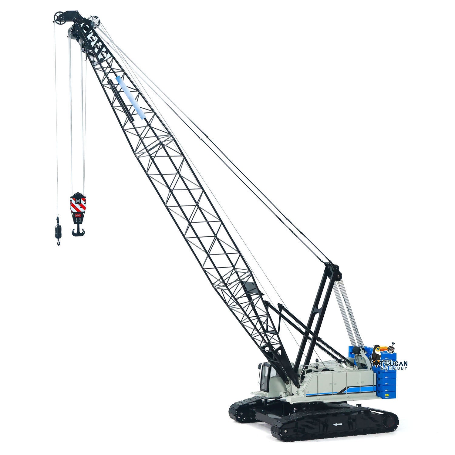 fully assembled 1to14 scale metal track truss crane built in light and sound module rc construction model

