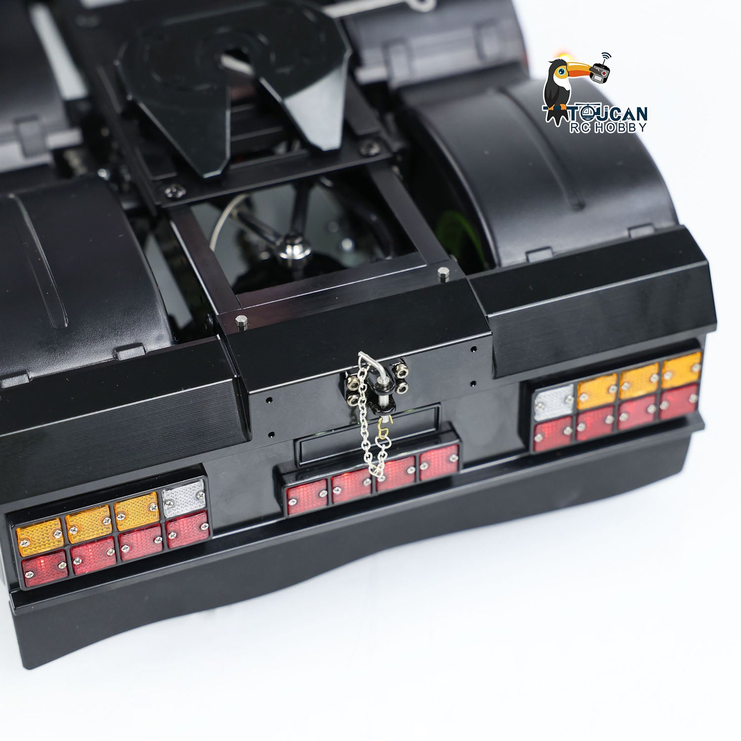 All in one RC logging transport model includes tractor hydraulic crane and triaxle trailer
