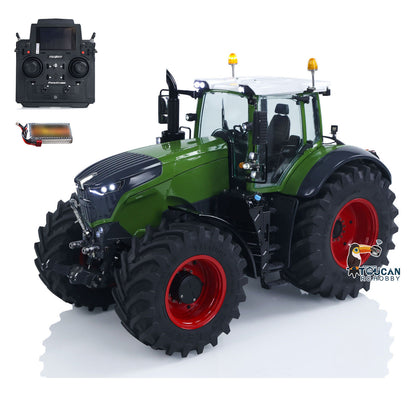 1/14 scale ls metal hydraulic 4x4 rc tractor aoue‑1050 pre‑painted pre‑assembled with motor esc servo light sound module pl18evlite remote control battery green red