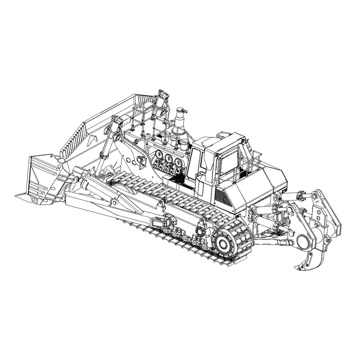 finished rc dozer mechanical structure detailed shooting
