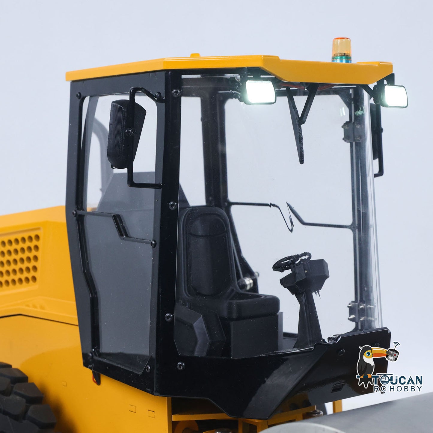 RTR hydraulic road roller yellow black body simulation construction model
