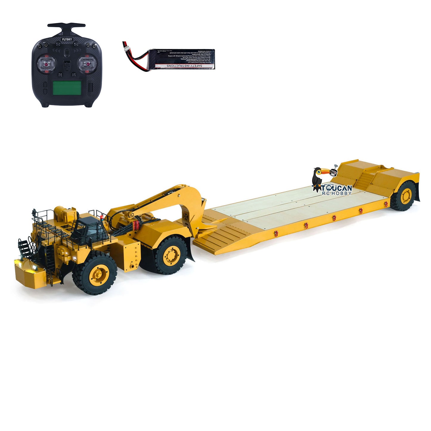 RTR metal hydraulic gooseneck semi trailer remote control mining transport model fully assembled
