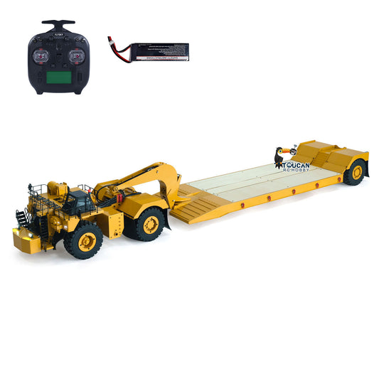 RTR metal hydraulic gooseneck semi trailer remote control mining transport model fully assembled
