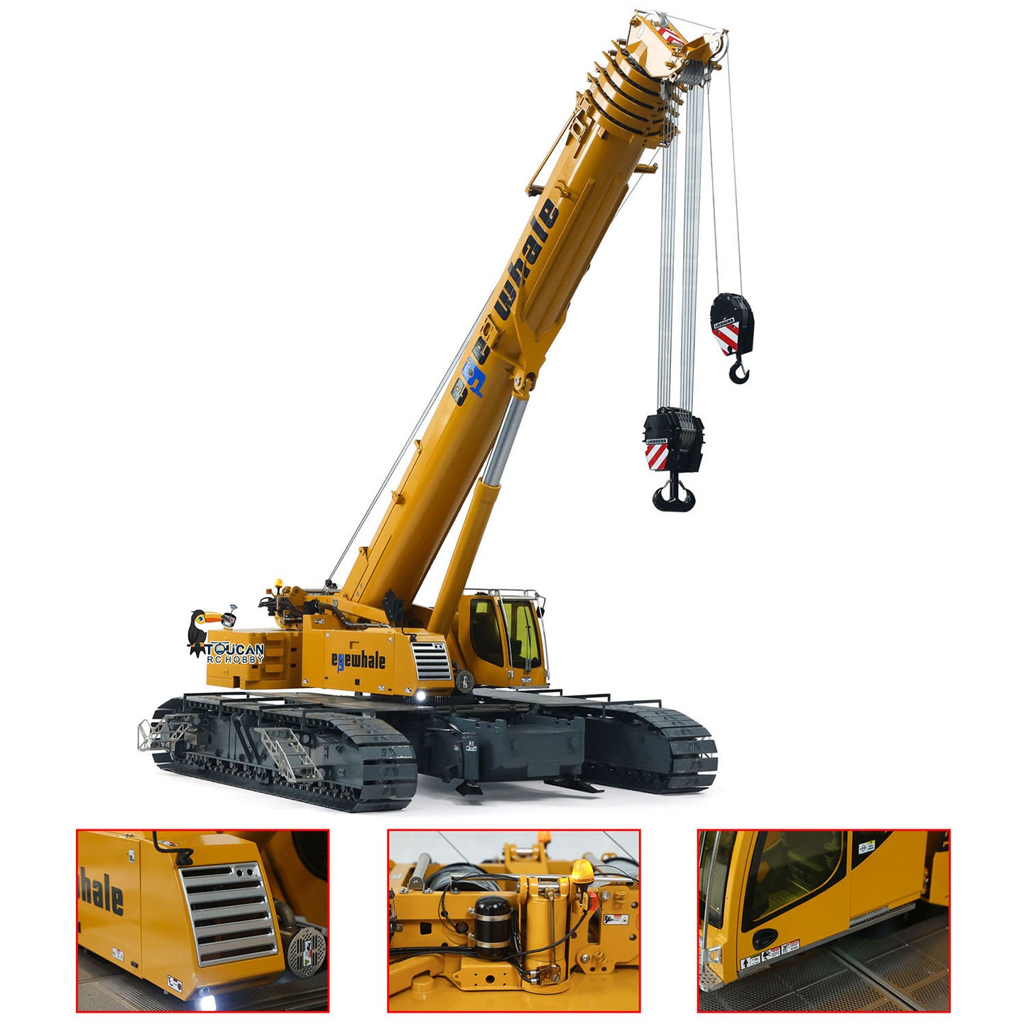 Metal remote control hydraulic tracked telescopic boom crane LTR1220 factory painted assembled model
