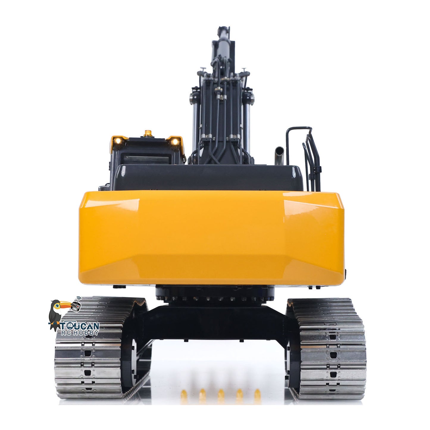 FROG Model RC Excavator E400 Thumb Clamp Version Yellow‑Black Painted
