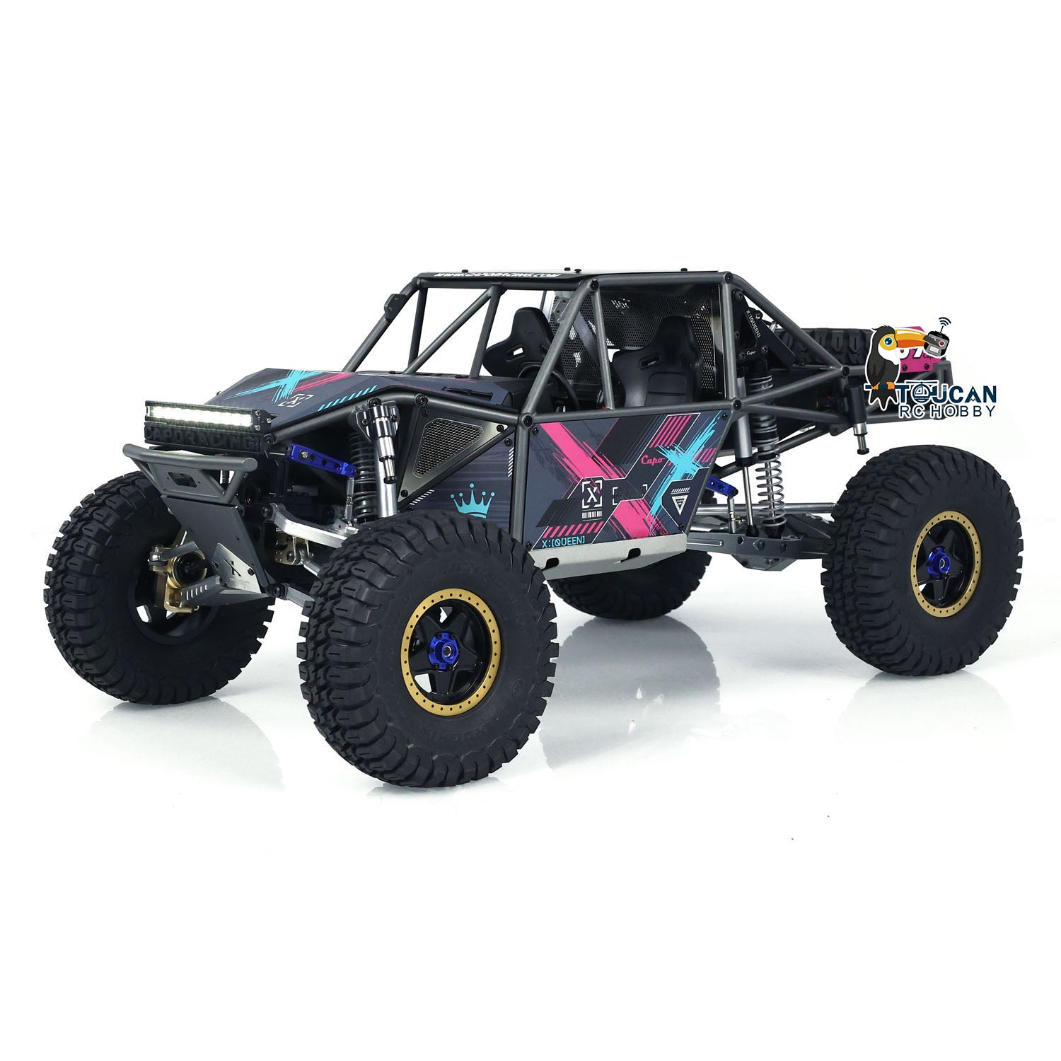 Durable offroad rc vehicle with impact resistant protective plates and body parts
