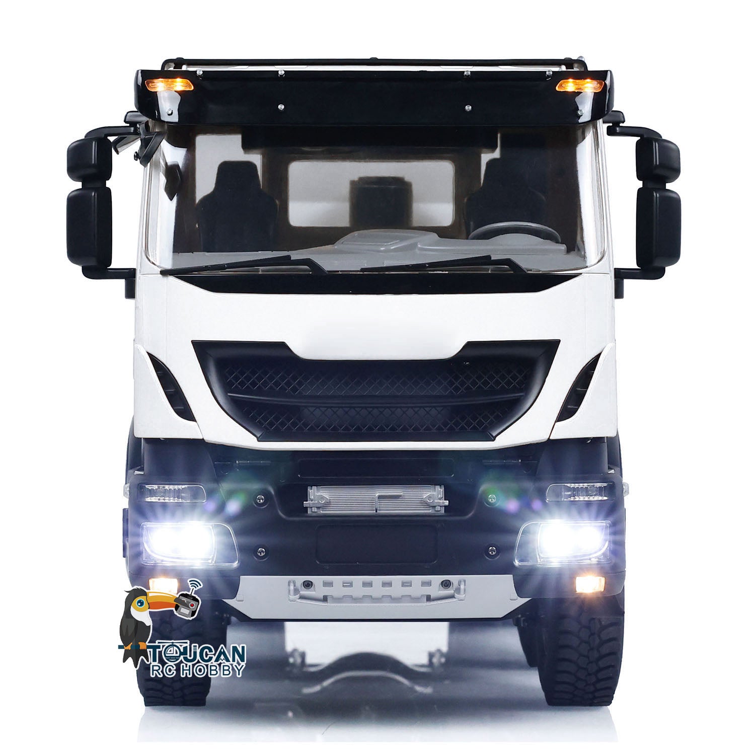 Assembled 1/14 scale Iveco hydraulic mud tipper RC model car

