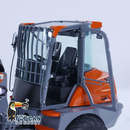 Close-up of AOUE MCL8 loader cabin interior, detailed driver seat and control panel, realistic RC model detail
