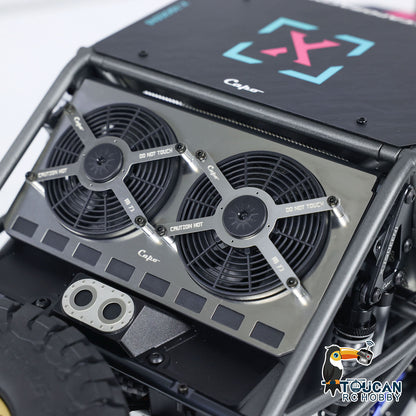 Fully assembled rc scale car with original decorative stickers in multiple colors
