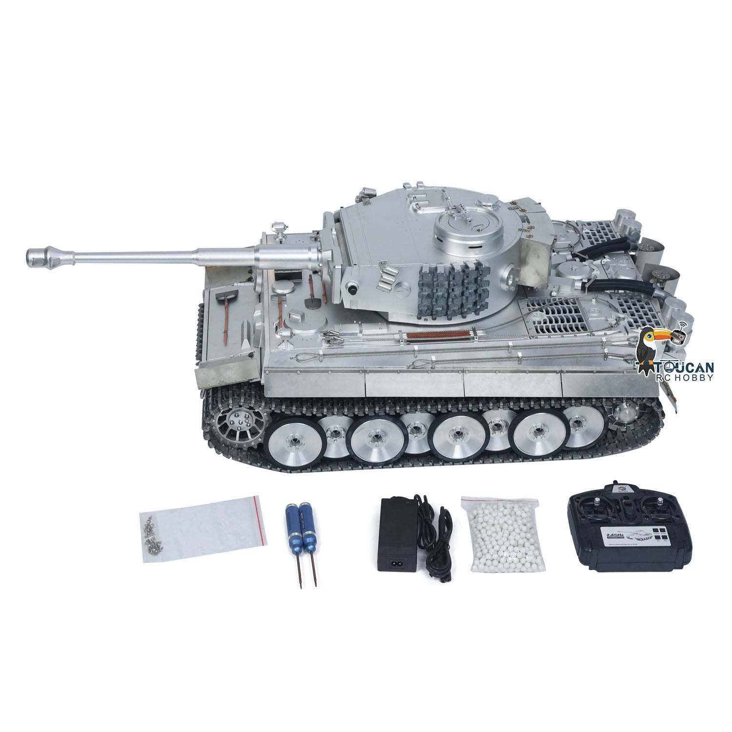 RC tank with BB shooting function and vivid hull recoil action
