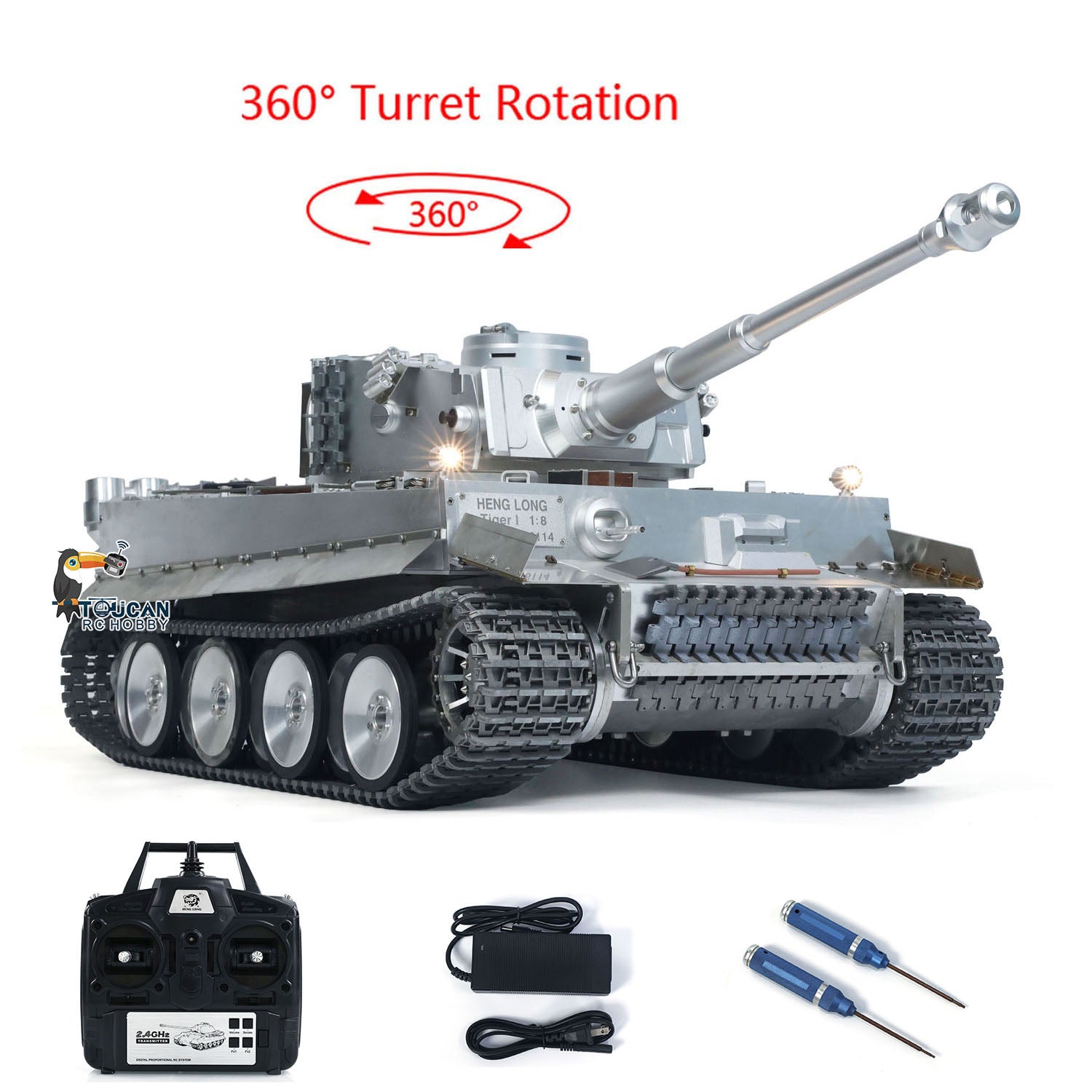 RC tank with realistic mechanical running sound effect
