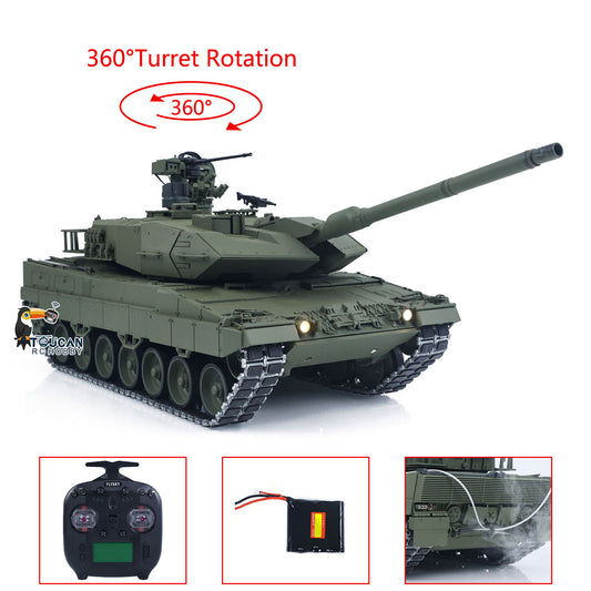 1/16 TOUCAN Full‑Metal German Leopard 2A6 RC Tank with 360° Rotatable Turret
