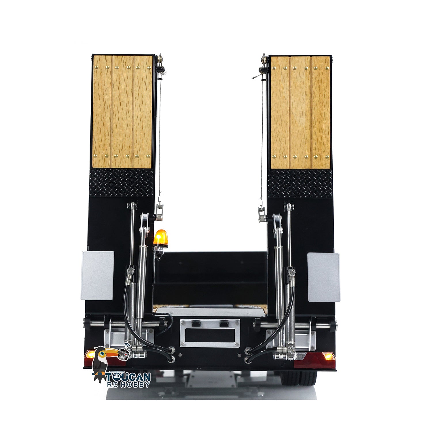 RC flatbed trailer with ESC hydraulic reversing valve and oil cylinder
