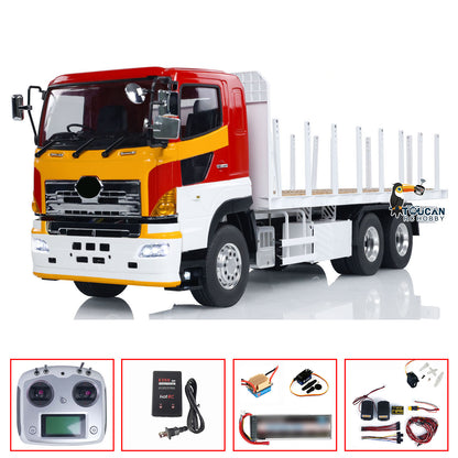 LESU 1/14 6*4 RC Timber Truck Metal Remote Control Flatbed Lorry Trailer