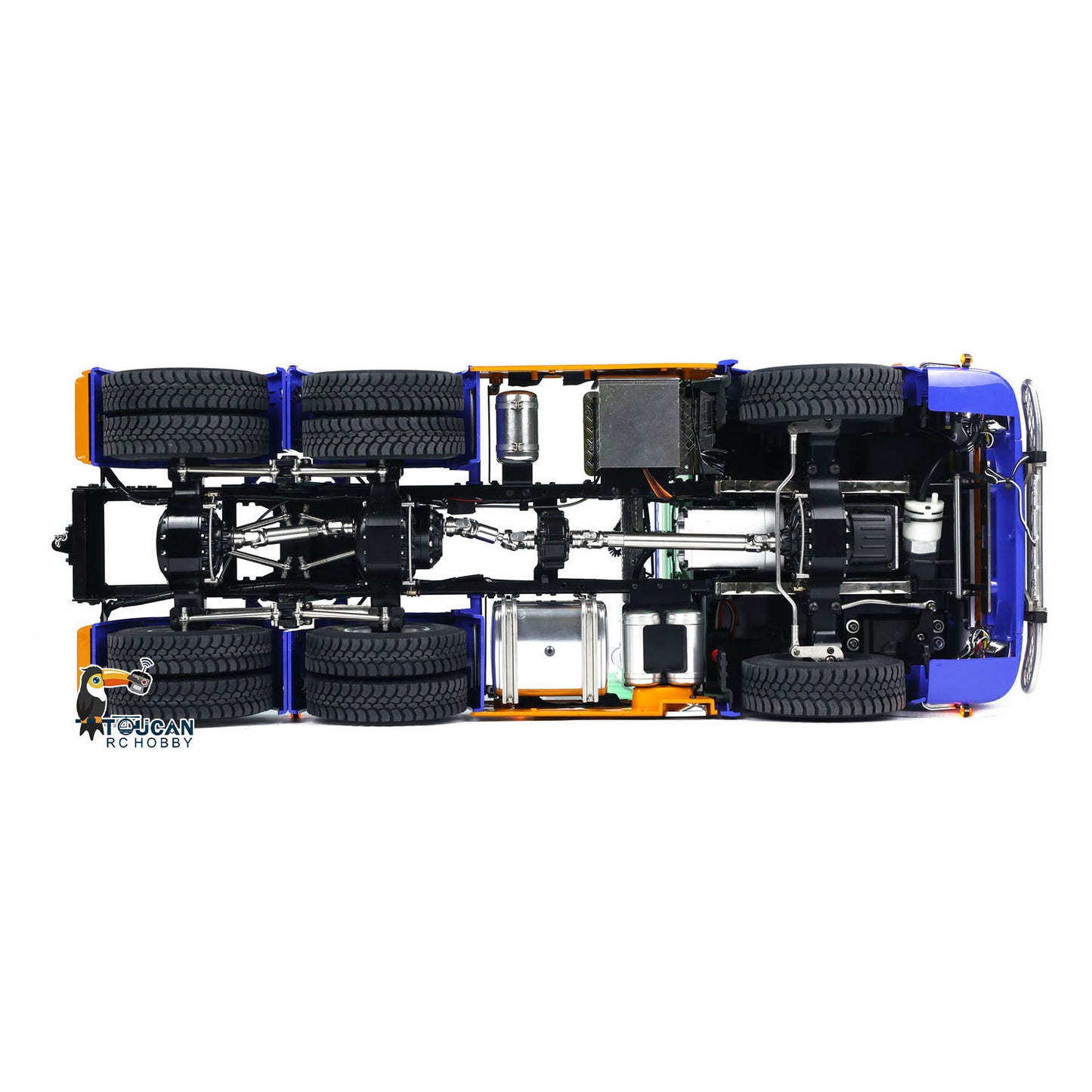 Realistic 1:14 Scania 770S 6x6 heavy truck RC model, finished assembly with motor ESC and full decorative lighting system
