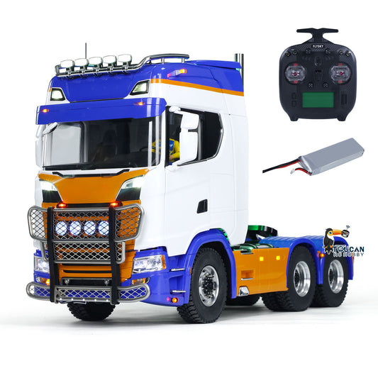 1:14 RC Scania 770S 6x6 tractor truck, painted and fully assembled, with motor ESC servo light sound smoke unit, ST8 remote control battery charger