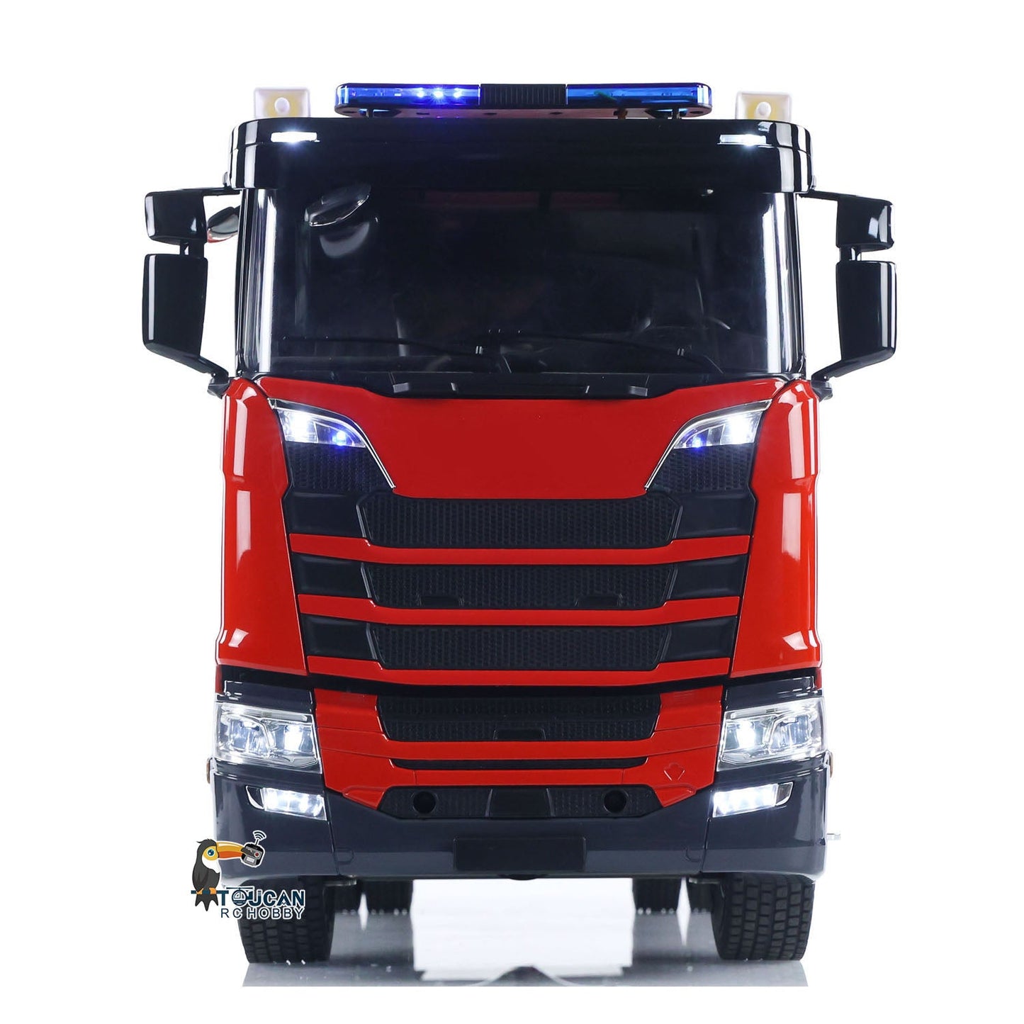1/14 4x4 semi‑metal RC fire truck PS0015, I6S transmitter, built‑in sound and light effects
